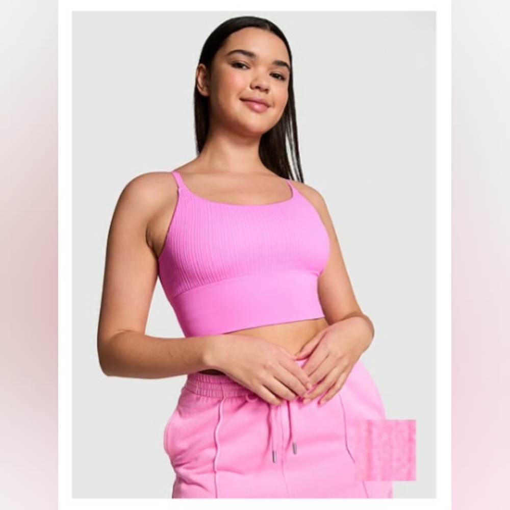 PINK Victoria's Secret Ribbed Bra - Bright Pink